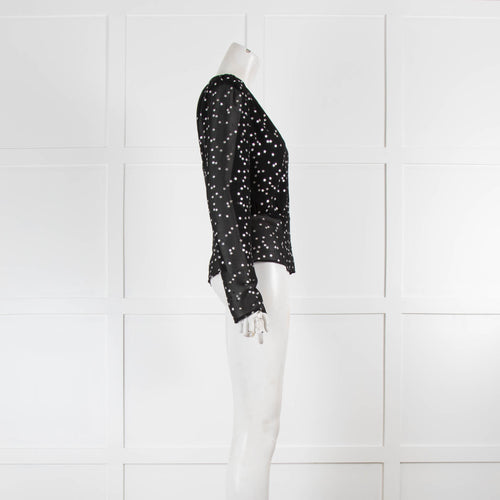 The Kooples Black Long Sleeve Top With Silver Stars