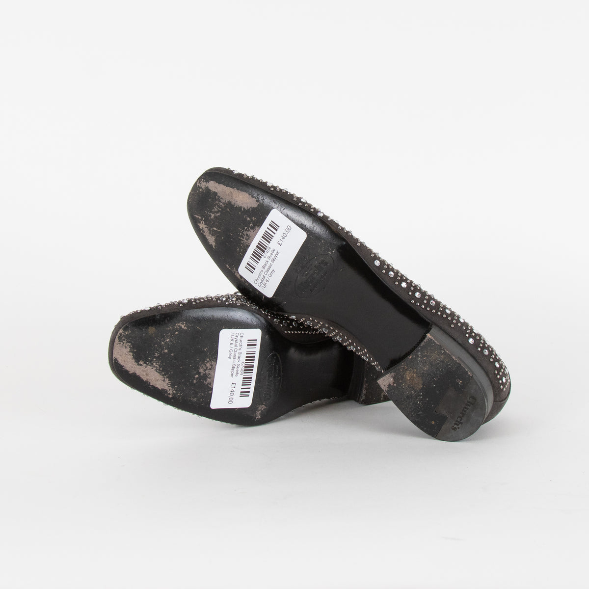 Church's Black Suede Crystal Classic Slipper
