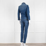Ida Blue Front Zip Denim Jumpsuit