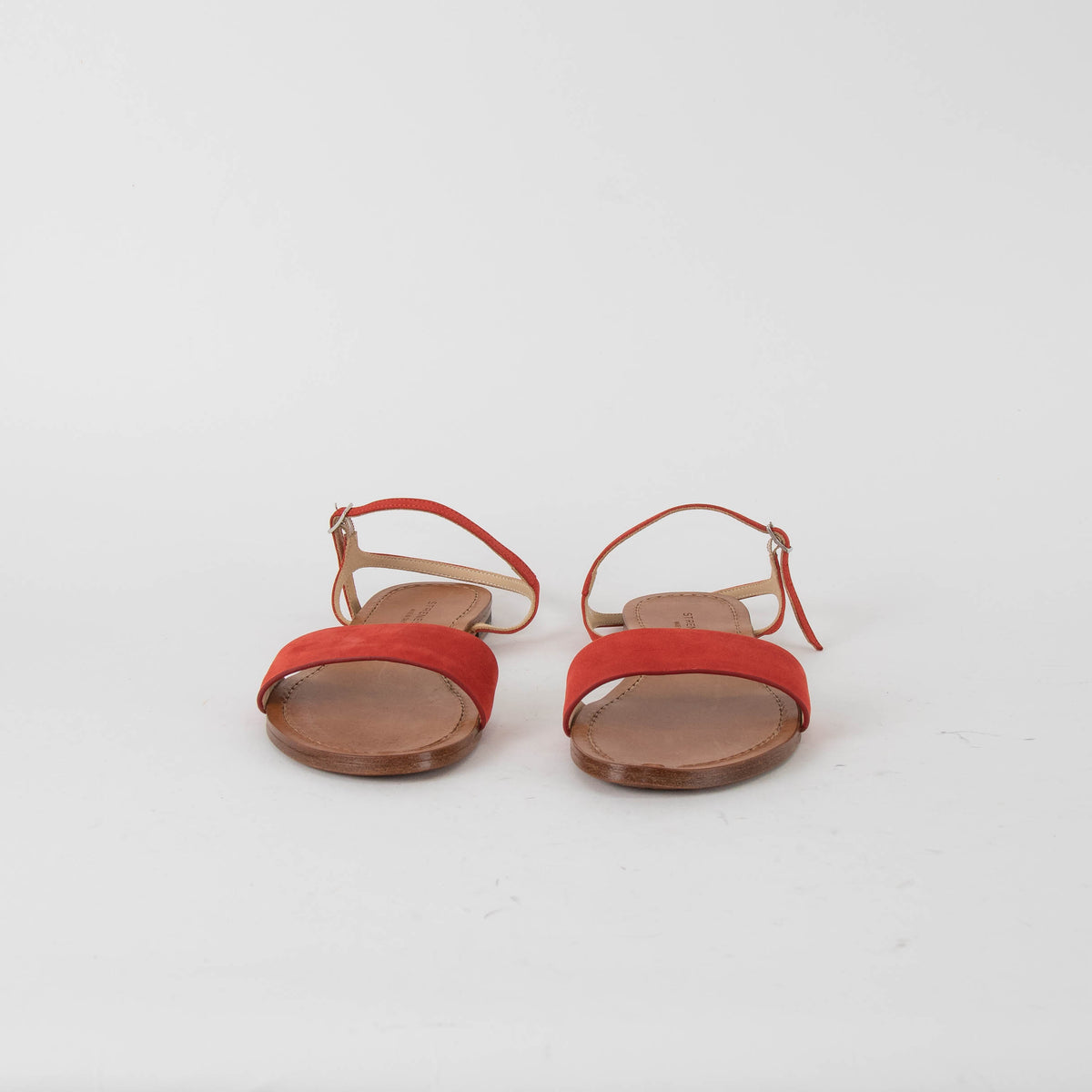 Strenesse Red Suede Flat Sandals