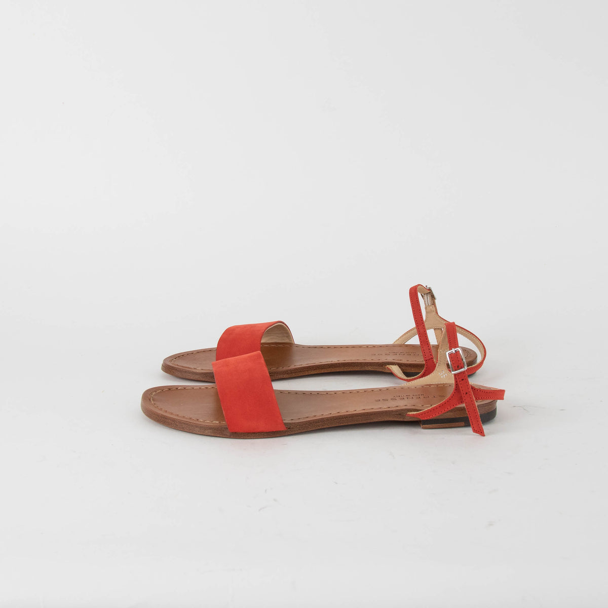 Strenesse Red Suede Flat Sandals