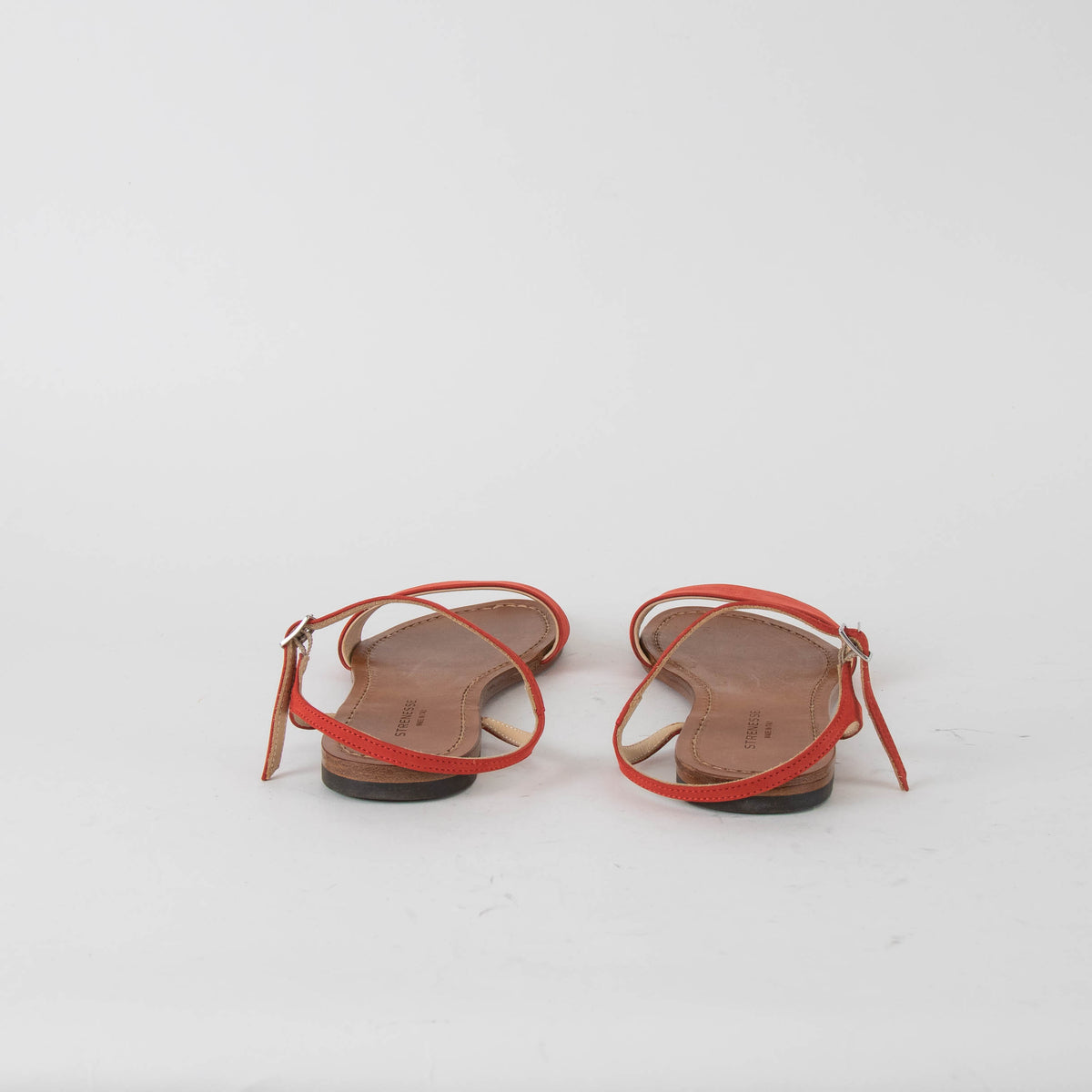 Strenesse Red Suede Flat Sandals