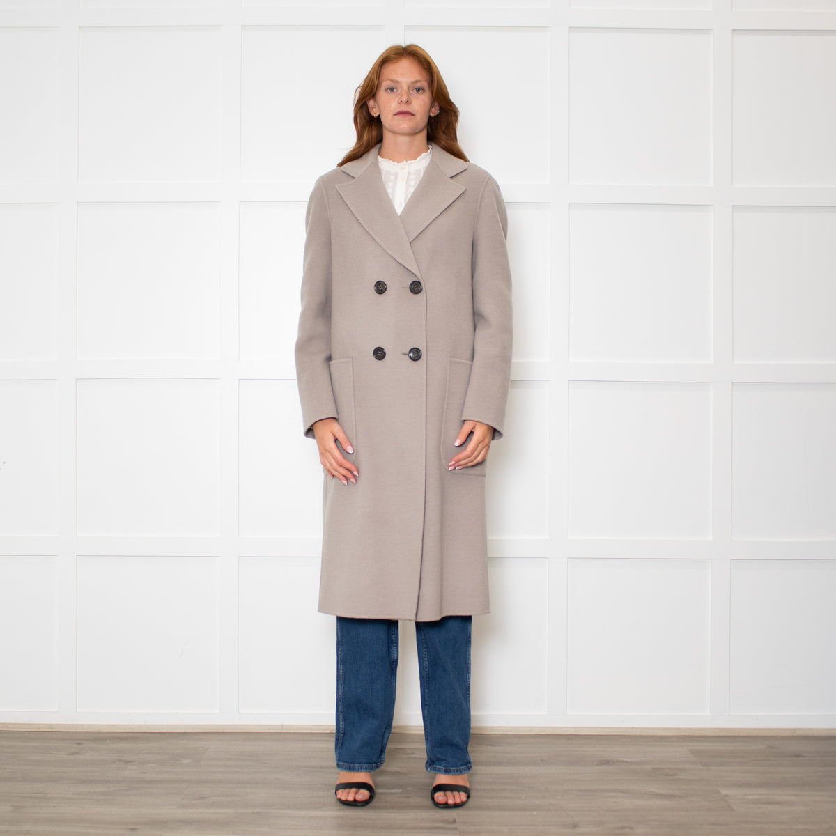 Luisa Cerano Double Face Sage Unlined Coat