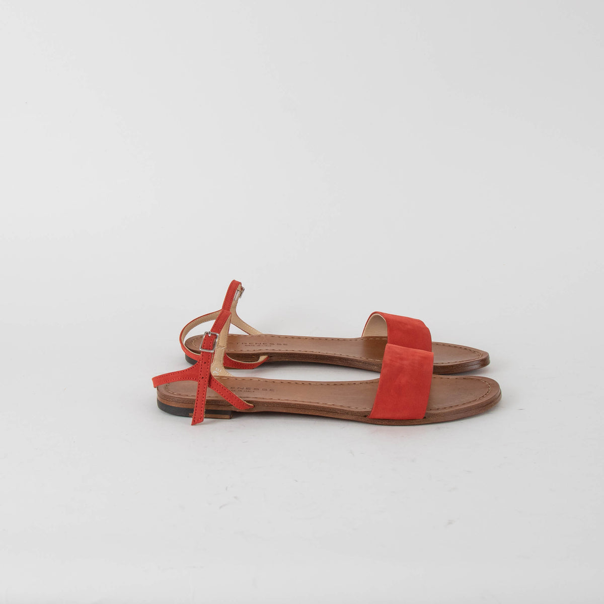 Strenesse Red Suede Flat Sandals