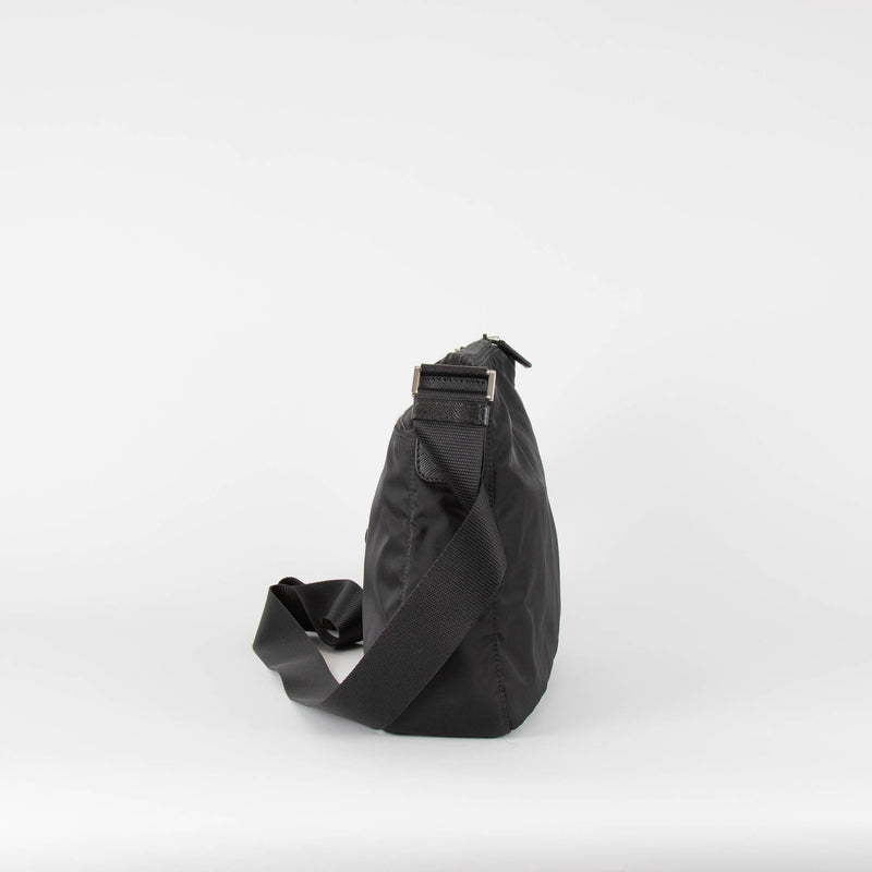 Prada Black Re-Nylon Shoulder Bag With Removable Pouch