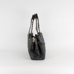 Chanel Quilted CC Shopper Tote Bag With Silver Hardware