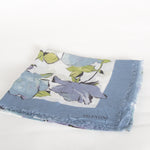 Valentino Blue Flower Print Sheer Scarf