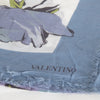 Valentino Blue Flower Print Sheer Scarf