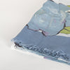 Valentino Blue Flower Print Sheer Scarf