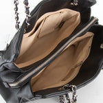 Chanel Quilted CC Shopper Tote Bag With Silver Hardware