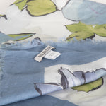 Valentino Blue Flower Print Sheer Scarf
