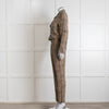 Zadig & Voltaire Beige Animal Print Long Sleeve Jumpsuit
