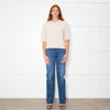 Me + Em Cream Cashmere Shortsleeve Roundneck Jumper
