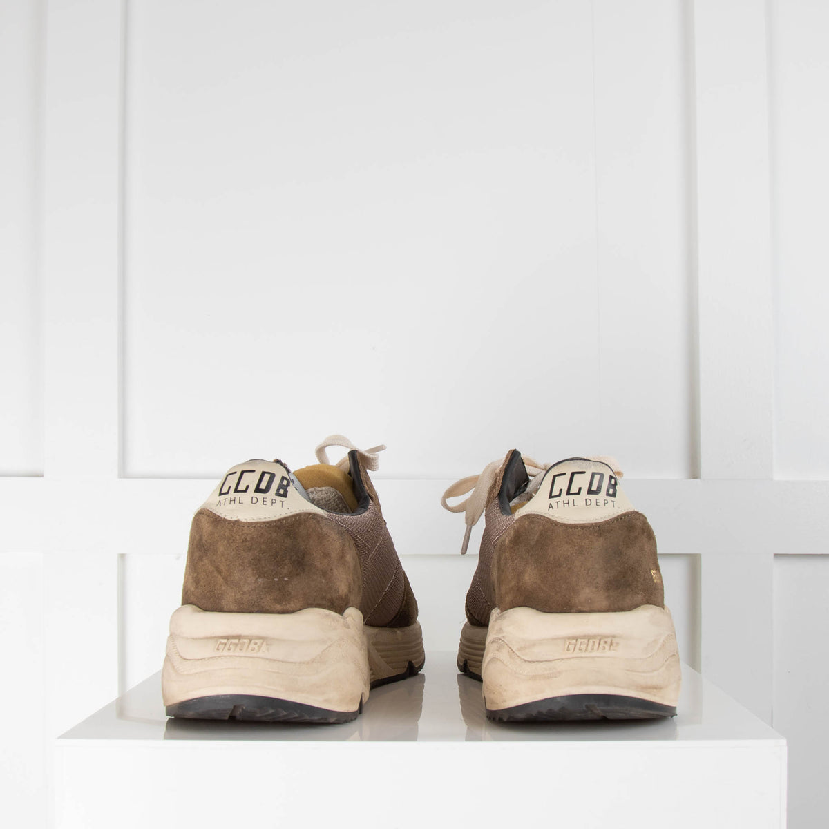 Golden Goose Khaki Running Sole Suede Trainers