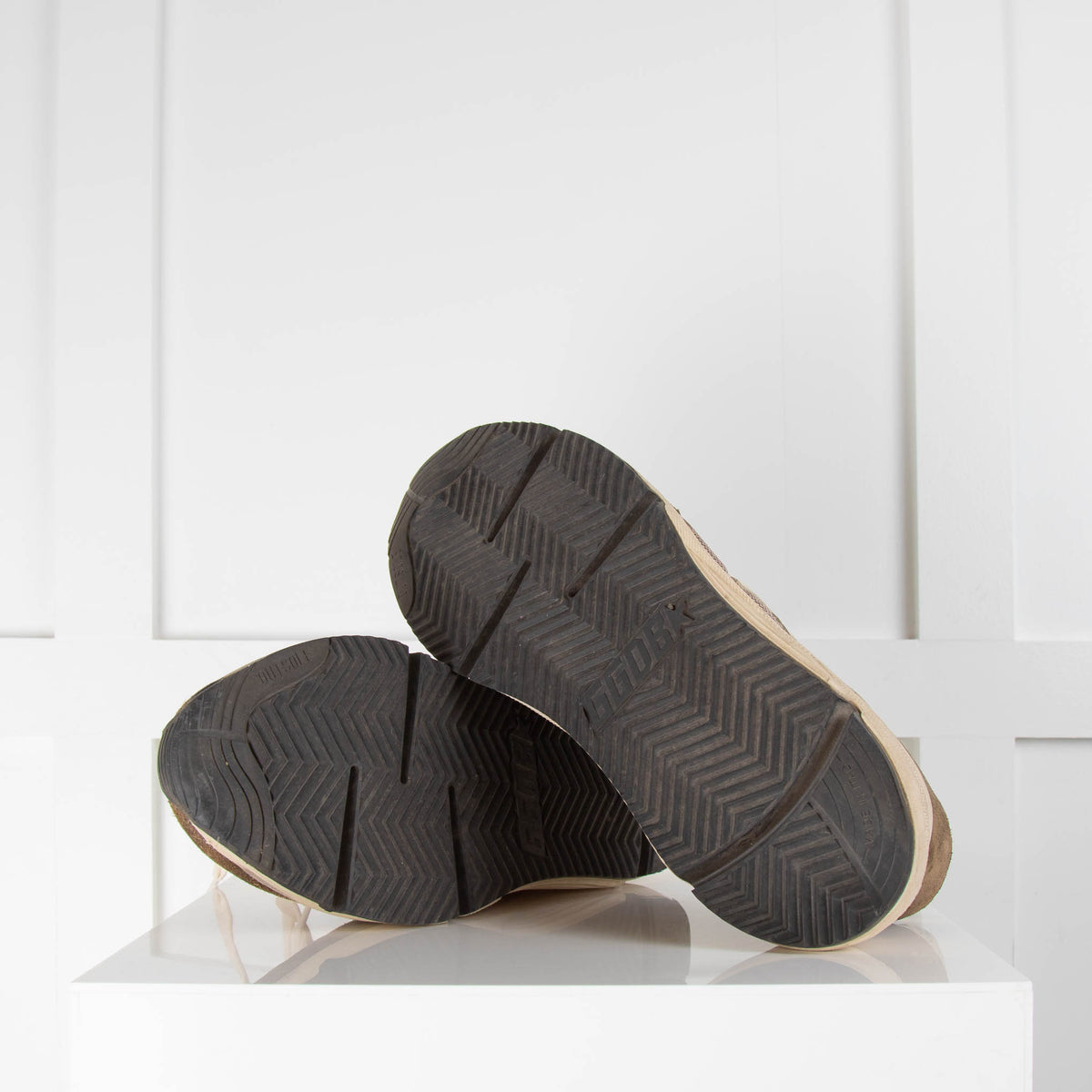 Golden Goose Khaki Running Sole Suede Trainers