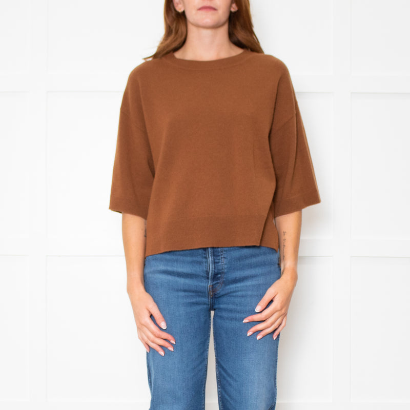 Marella Brown Short Sleeve Jumper