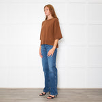 Marella Brown Short Sleeve Jumper