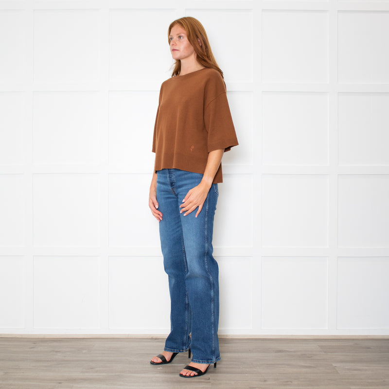 Marella Brown Short Sleeve Jumper