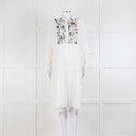 Bimba Y Lola White Cheesecloth Kaftan with Patterned Panel