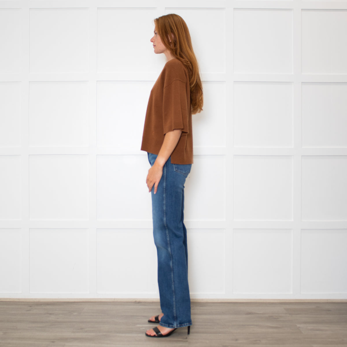 Marella Brown Short Sleeve Jumper