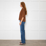 Marella Brown Short Sleeve Jumper