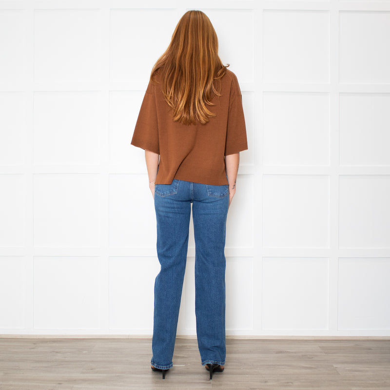 Marella Brown Short Sleeve Jumper