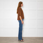Marella Brown Short Sleeve Jumper