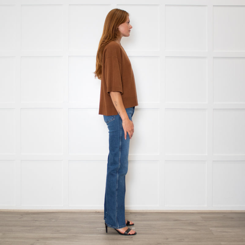 Marella Brown Short Sleeve Jumper