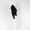 Autumn Cashmere Wrap Front Black Rib Knit Top