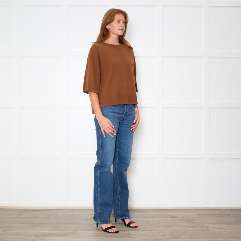 Marella Brown Short Sleeve Jumper