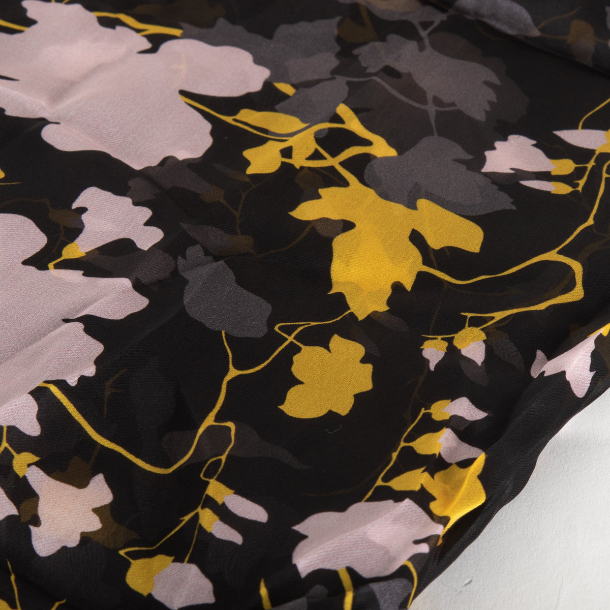 Salvatore Ferragamo Black, Yellow and Pink Sheer Scarf
