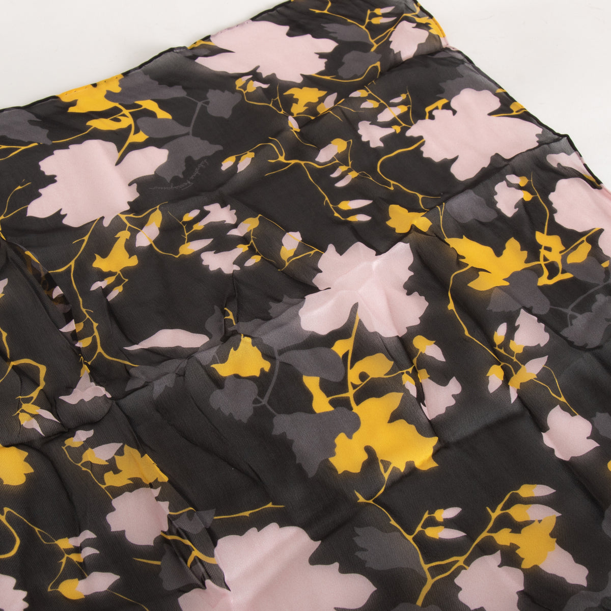 Salvatore Ferragamo Black, Yellow and Pink Sheer Scarf