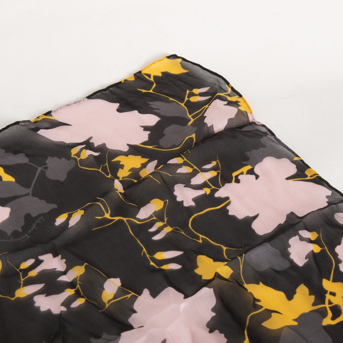 Salvatore Ferragamo Black, Yellow and Pink Sheer Scarf