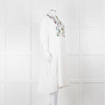 Bimba Y Lola White Cheesecloth Kaftan with Patterned Panel