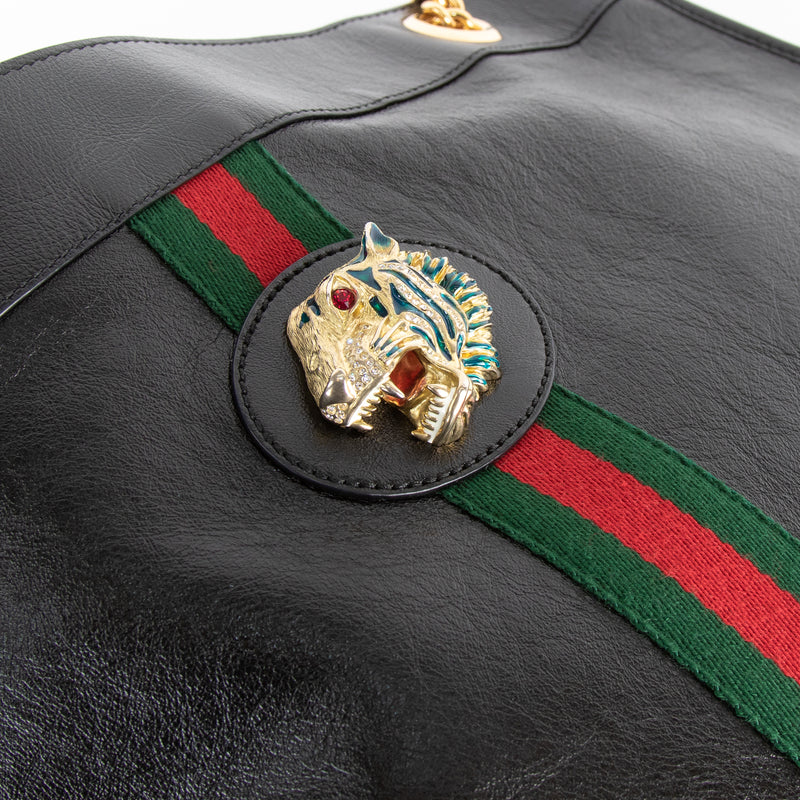 Gucci Black Leather Rajah Bag