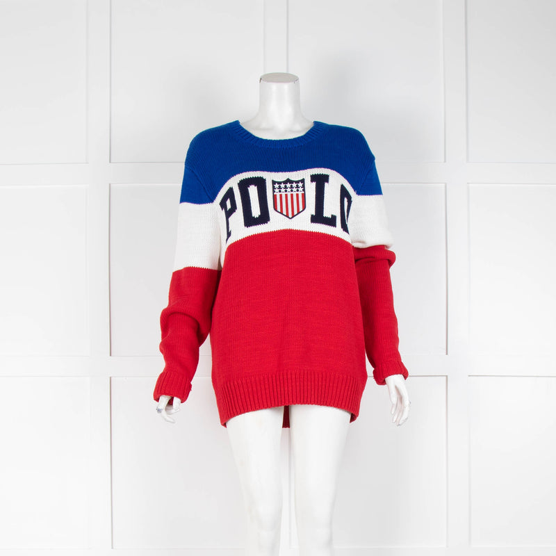 Polo Ralph Lauren Red and Blue Knitted Jumper
