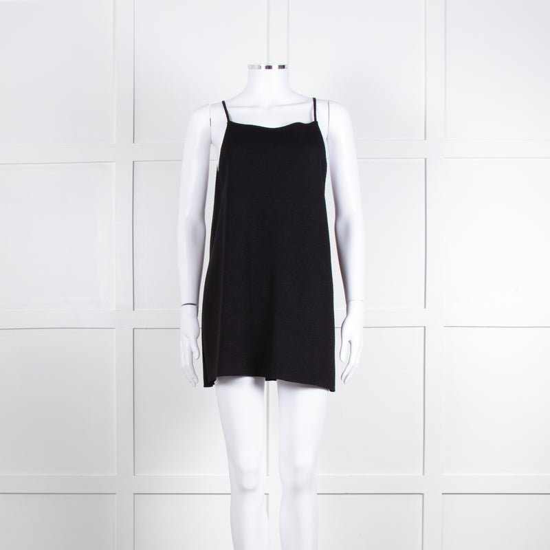 Sarah Pacini Black Crepe Strap Top