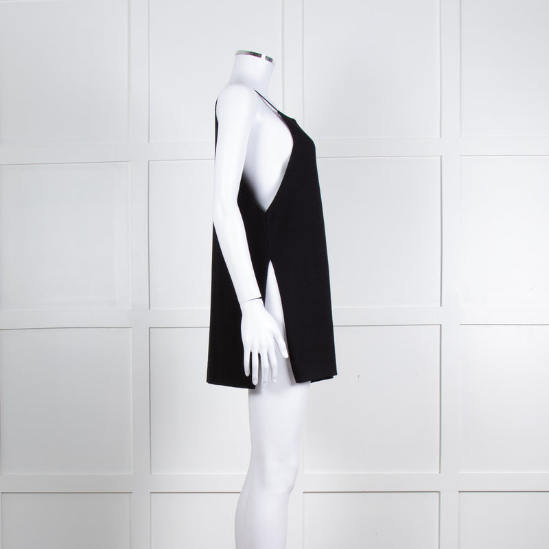 Sarah Pacini Black Crepe Strap Top