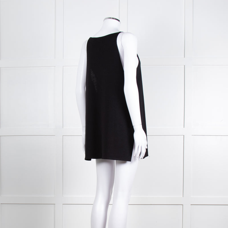 Sarah Pacini Black Crepe Strap Top