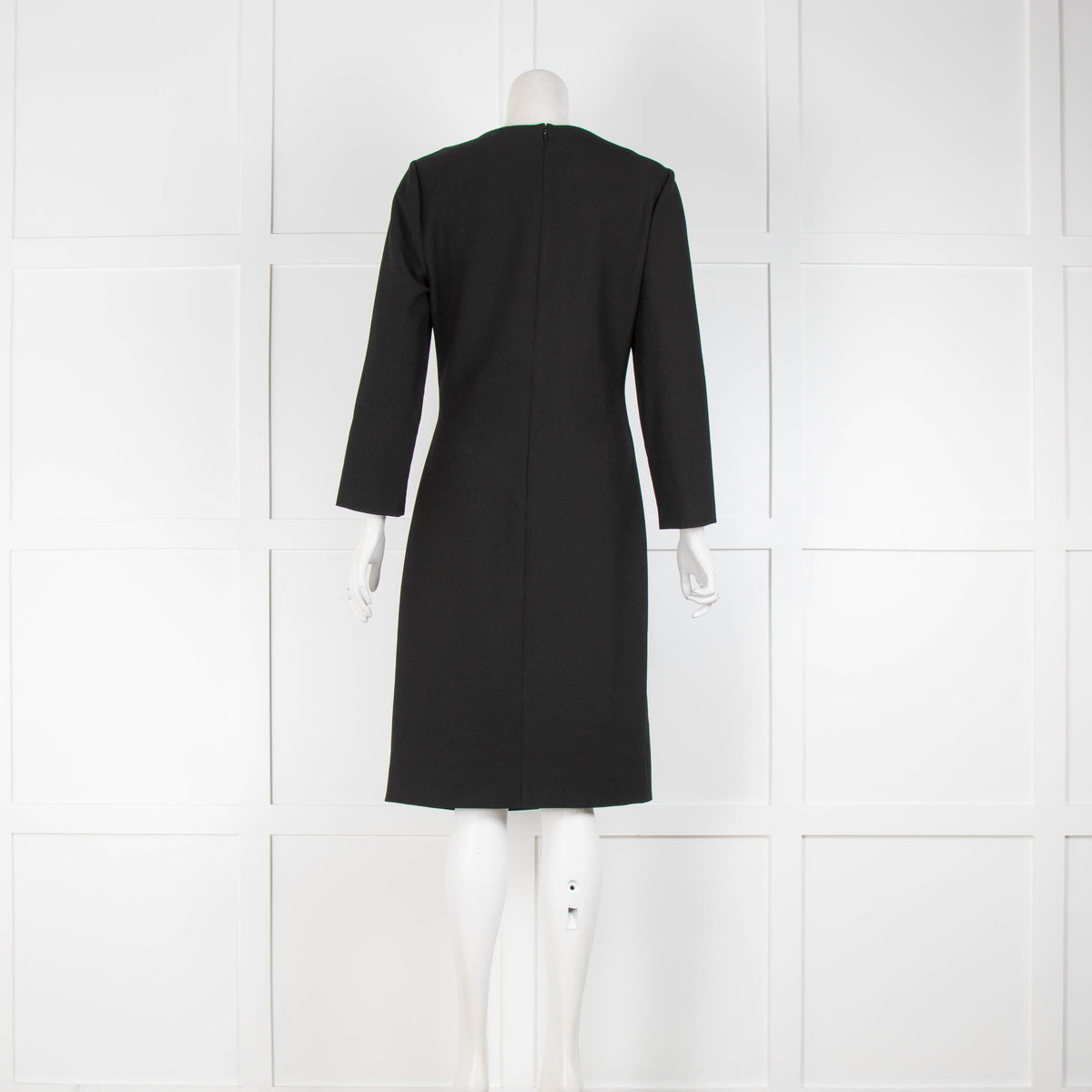 Diane Von Furstenberg Black Gathered V Neck Dress