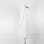 Bimba Y Lola White Cheesecloth Kaftan with Patterned Panel