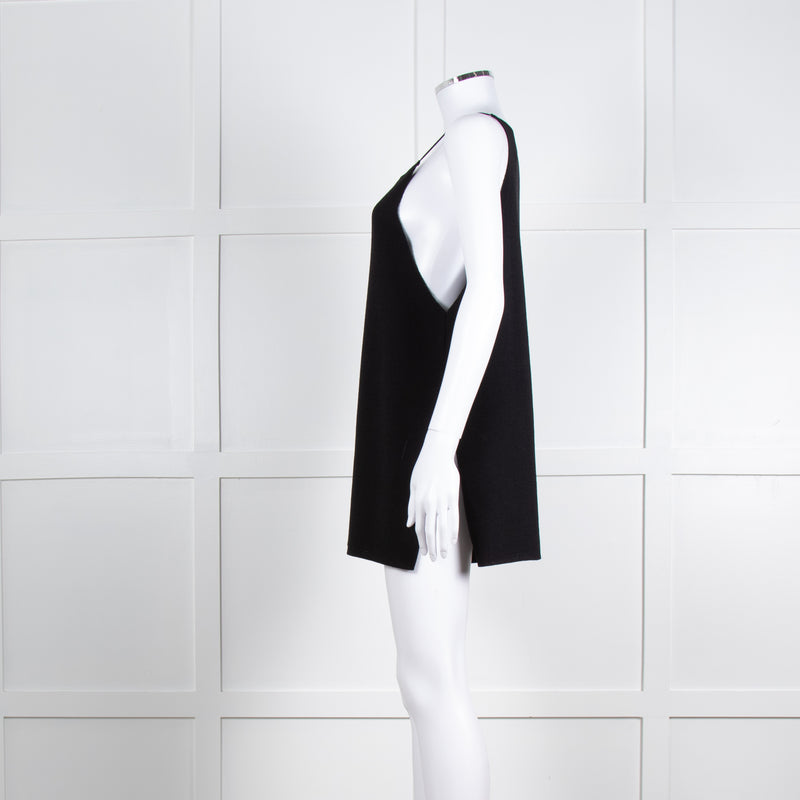 Sarah Pacini Black Crepe Strap Top