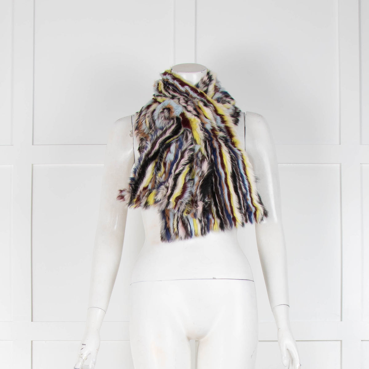 Armani Jeans Multi Colour Fur Scarf