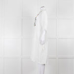 Bimba Y Lola White Cheesecloth Kaftan with Patterned Panel
