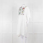 Bimba Y Lola White Cheesecloth Kaftan with Patterned Panel