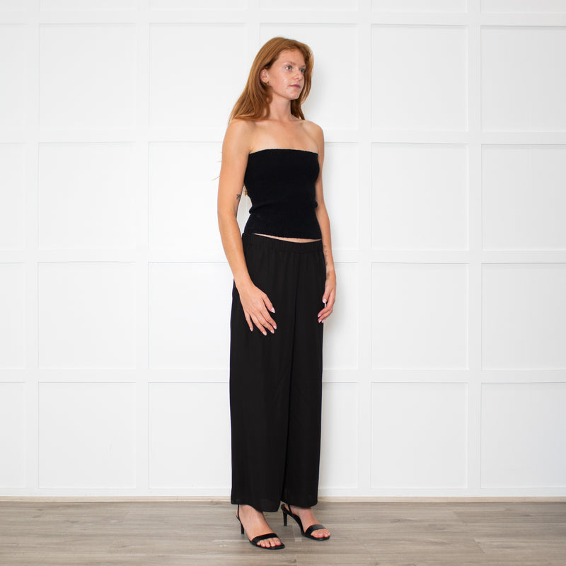 Theory Black Crepe Wide Leg Culottes