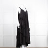 Nu London Black Linen Oversized Sundress With Black Fabric Adornments