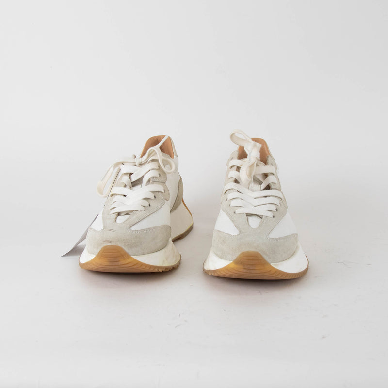 Russell & Bromley Cream Lace Up Platform Trainers