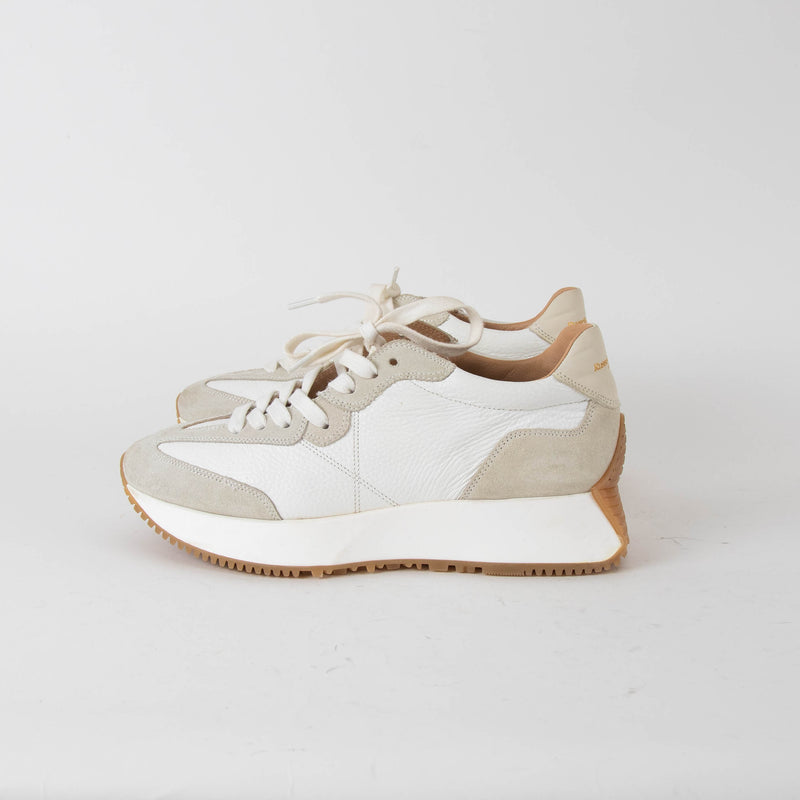 Russell & Bromley Cream Lace Up Platform Trainers