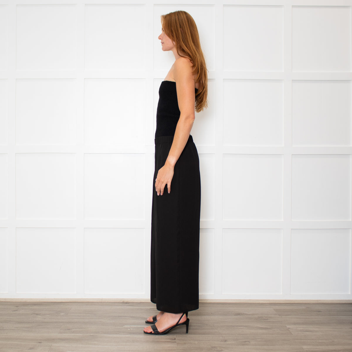 Theory Black Crepe Wide Leg Culottes